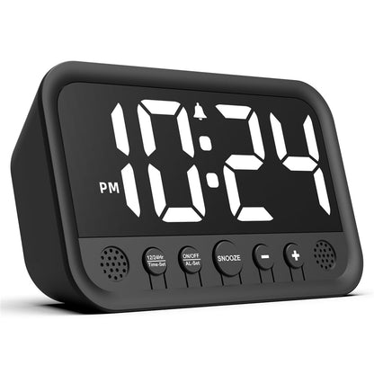 LLR104 Adjustable Volume Digital Alarm Clock USB Powered LED Display Desktop Clock with Snooze Function