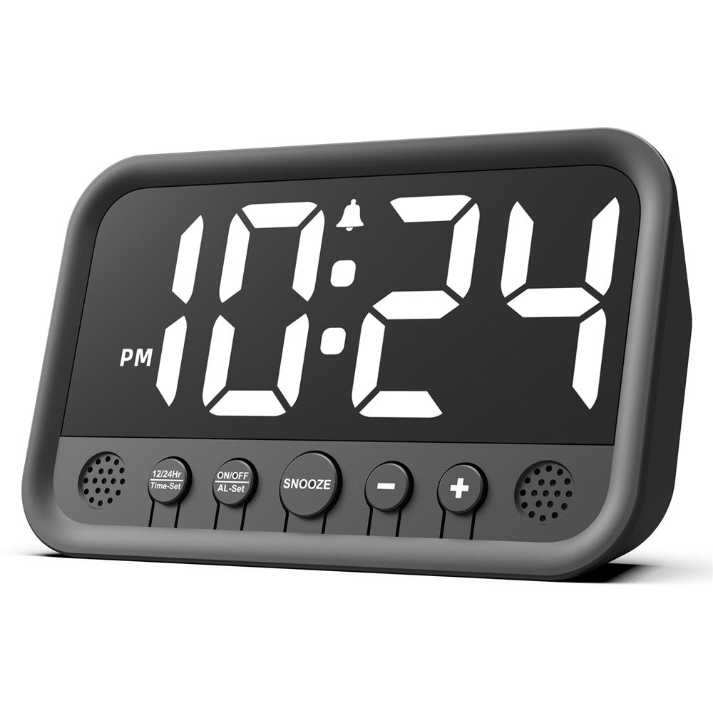 LLR104 Adjustable Volume Digital Alarm Clock USB Powered LED Display Desktop Clock with Snooze Function