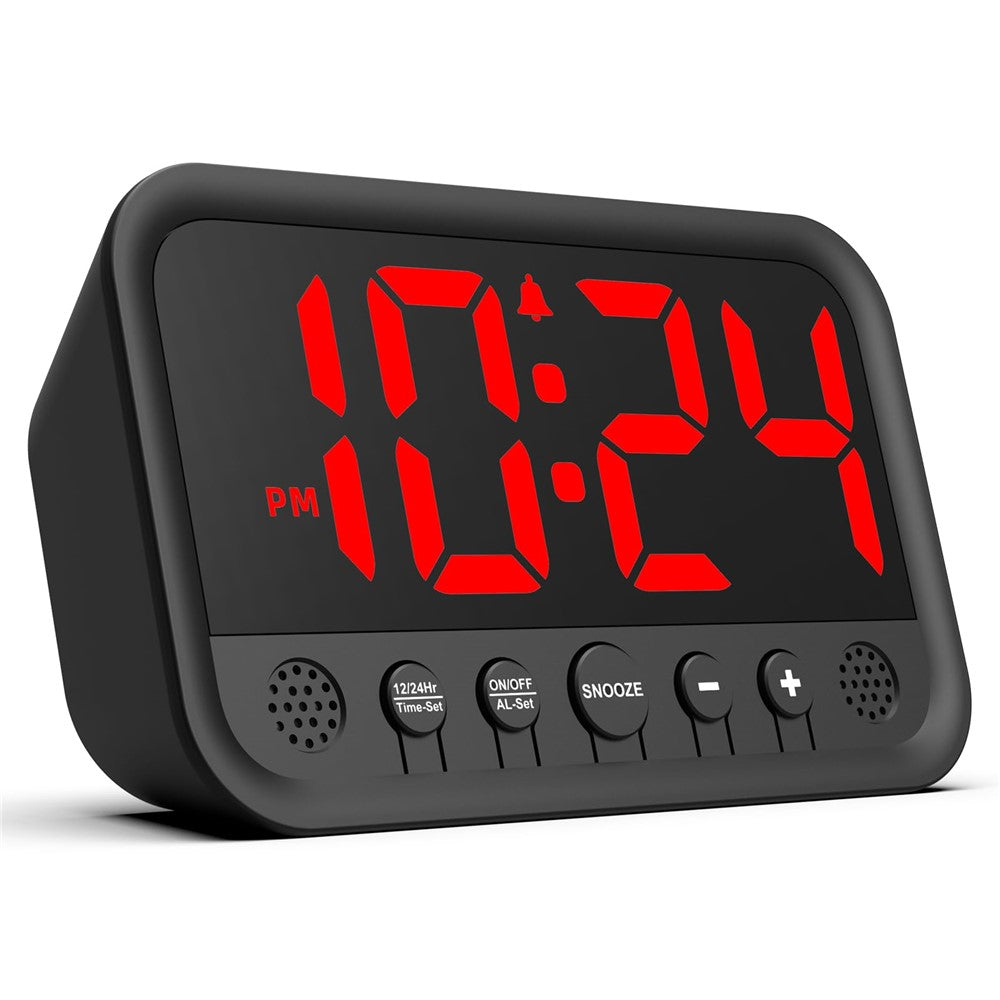 LLR104 Adjustable Volume Digital Alarm Clock USB Powered LED Display Desktop Clock with Snooze Function