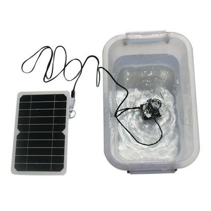 5W Solar Panel USB Output Portable Water Pump with LED Light for Outdoor Fountain Small Pond