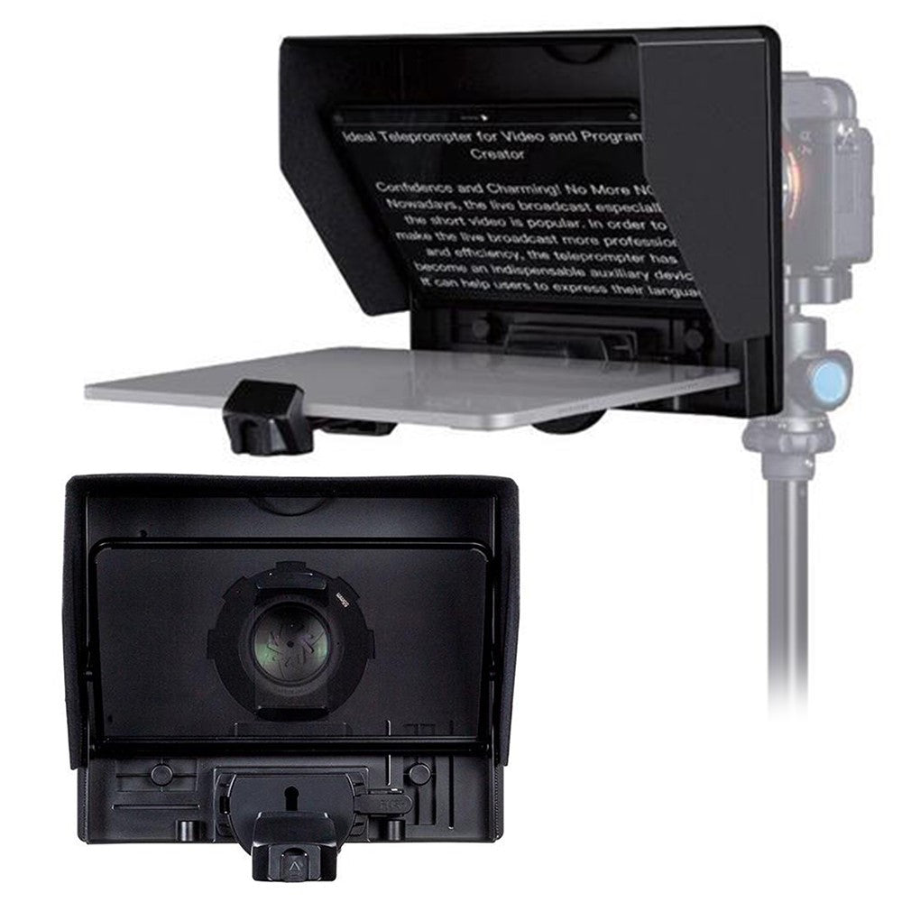 FEELWORLD TP10 Portable Teleprompter for Smartphones / DSLR Cameras Video Shooting Folding Design with Remote Control