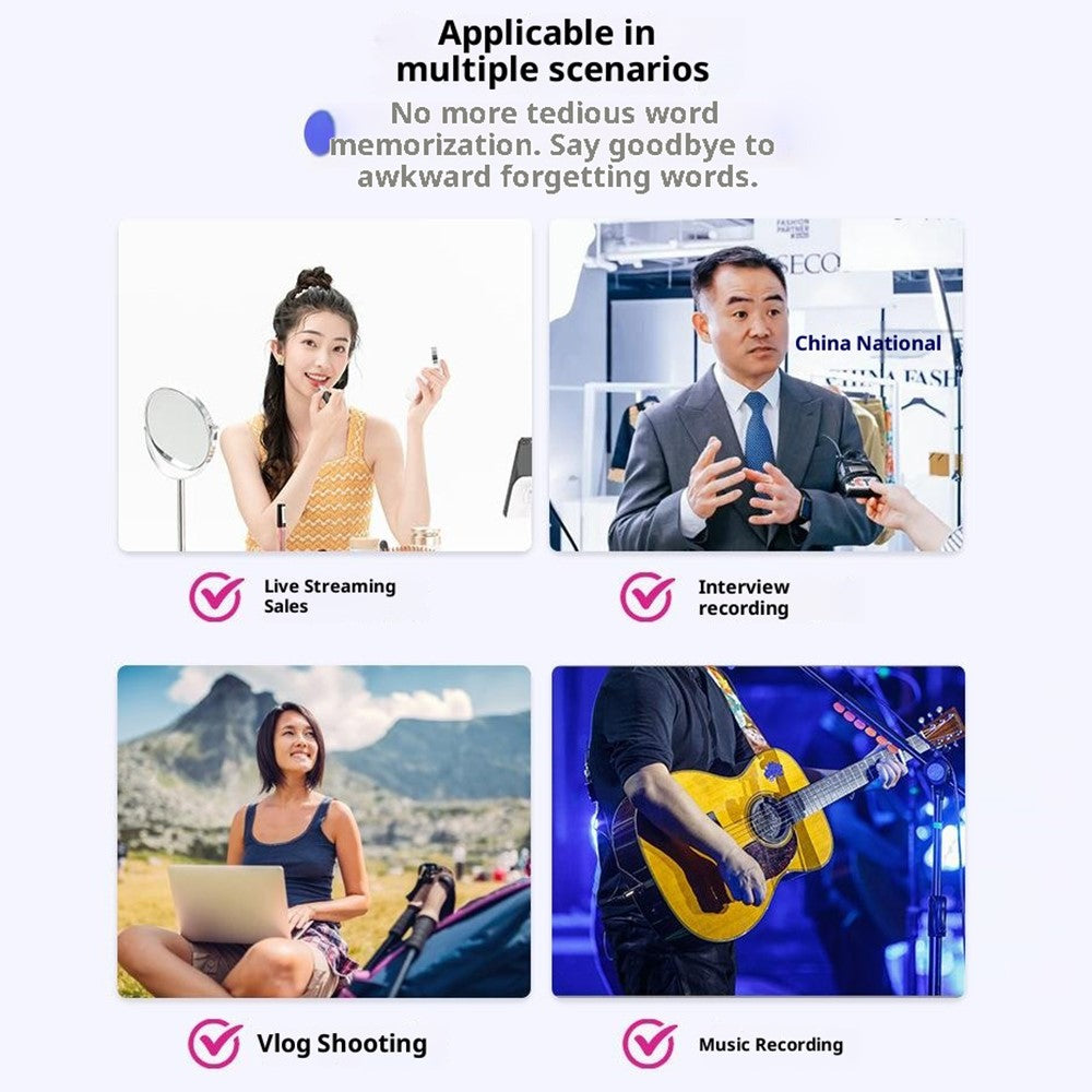 FEELWORLD TP10 Portable Teleprompter for Smartphones / DSLR Cameras Video Shooting Folding Design with Remote Control