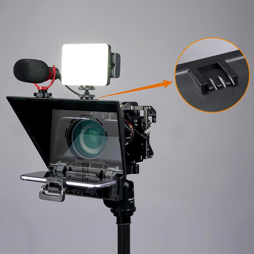 FEELWORLD TP2A 8 Inch Portable Teleprompter for Smartphone Tablet DSLR Camera Prompter with Remote Control