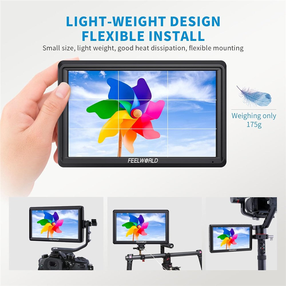 FEELWORLD S55V3 6 Inch 4K Monitor Full HD Portable Camera Monitor for DSLR Photography / Videography