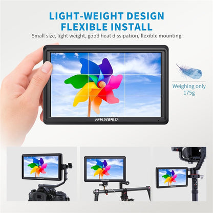 FEELWORLD S55V3 6 Inch 4K Monitor Full HD Portable Camera Monitor for DSLR Photography / Videography