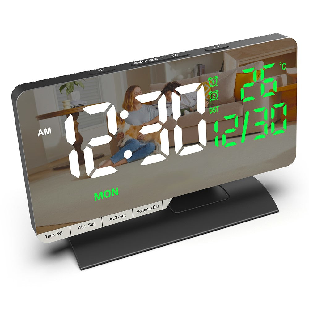 EN8836-B LED Digital Alarm Clock with DST Function Perpetual Calendar Temperature Week Display Desk Clock