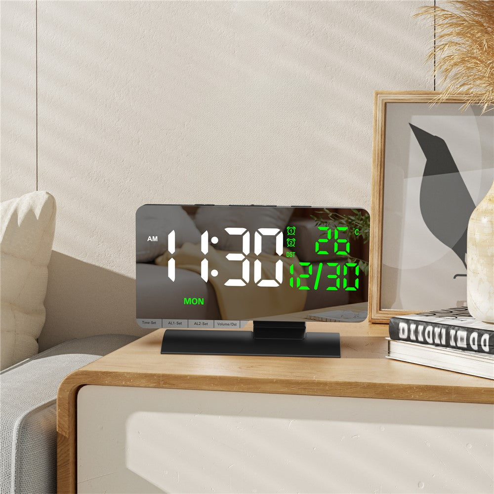 EN8836-B LED Digital Alarm Clock with DST Function Perpetual Calendar Temperature Week Display Desk Clock