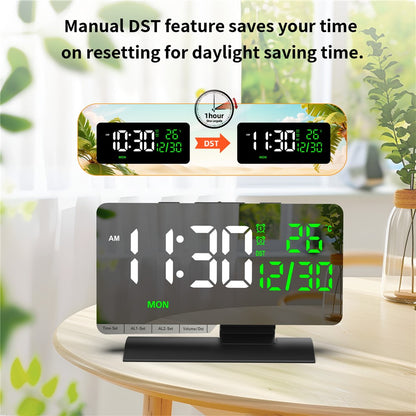 EN8836-B LED Digital Alarm Clock with DST Function Perpetual Calendar Temperature Week Display Desk Clock