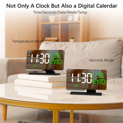 EN8836-B LED Digital Alarm Clock with DST Function Perpetual Calendar Temperature Week Display Desk Clock