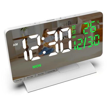 EN8836-B LED Digital Alarm Clock with DST Function Perpetual Calendar Temperature Week Display Desk Clock