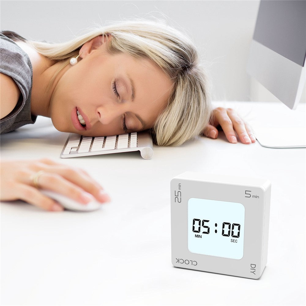 EN7019 Portable Flip Timer Mini Time Reminder Vibrating Timer Countdown Alarm Clock with Backlit