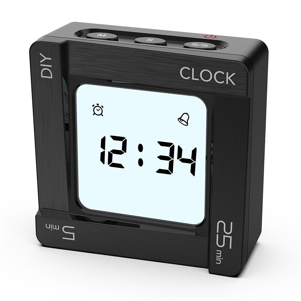 EN7019 Portable Flip Timer Mini Time Reminder Vibrating Timer Countdown Alarm Clock with Backlit