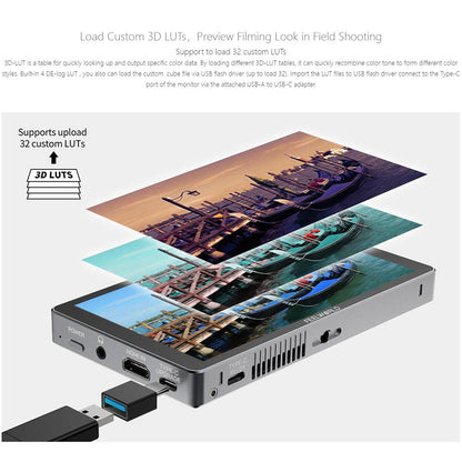 FEELWORLD P6XL 6 Inch Camera Monitor Aluminum Built-in Battery Photography Monitor for DSLR / Videography