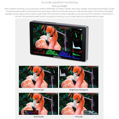 FEELWORLD P6XL 6 Inch Camera Monitor Aluminum Built-in Battery Photography Monitor for DSLR / Videography