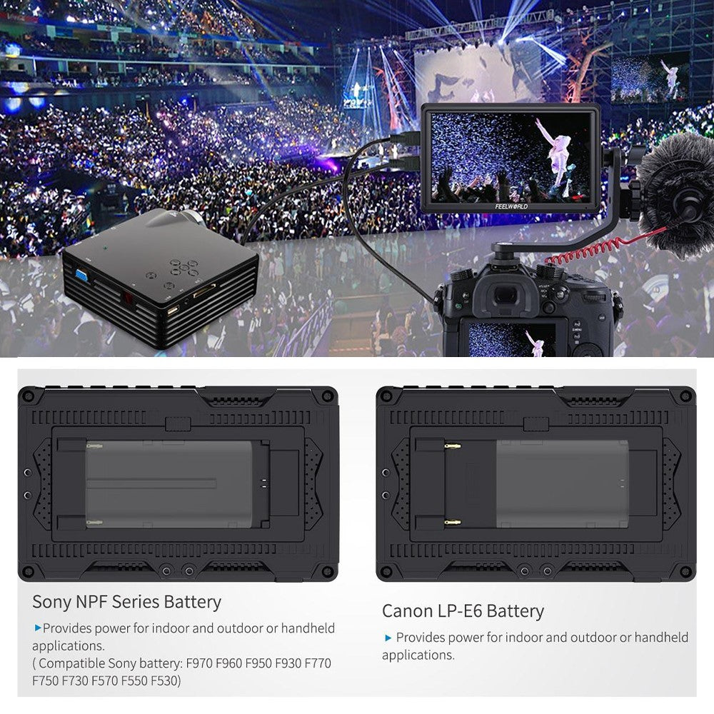 FEELWORLD FW568 V3 6 Inch HD 4K Camera Monitor Stabilizer External Display Screen for Photography