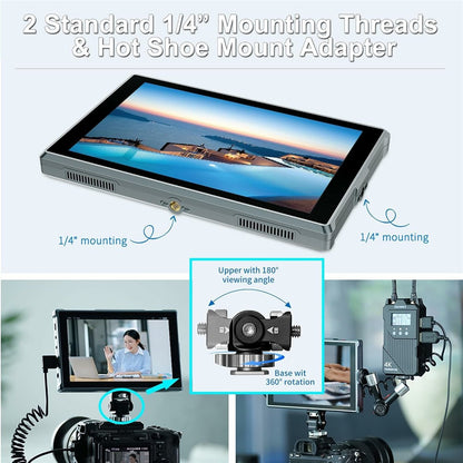 FEELWORLD FW759 PRO 7 Inch Touch Screen Camera Monitor HD / AV Input IPS Display for Photography Videography