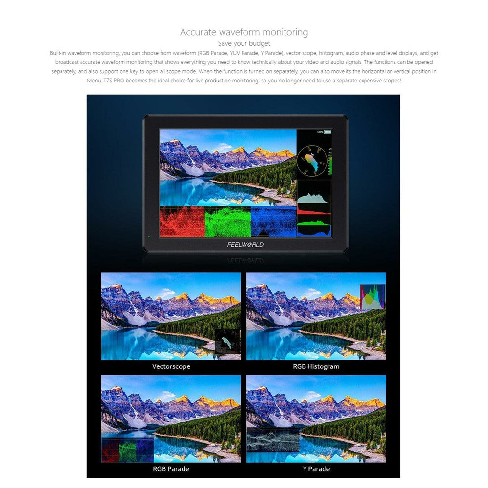 FEELWORLD T7S PRO 7 Inch Camera Monitor Ultra Bright Display Screen for Photography