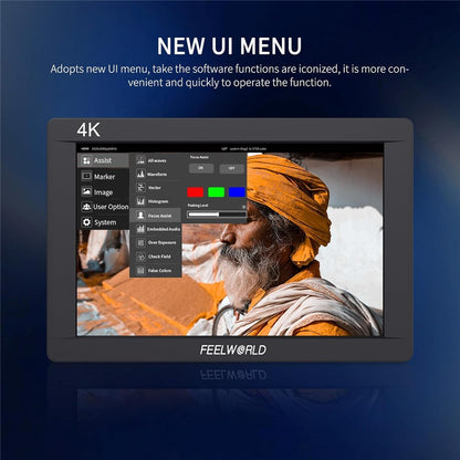 FEELWORLD FW703 7 Inch IPS 3G-SDI 4K Monitor 1920x1200 Full HD DSLR On Camera Field Monitor