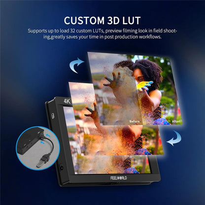FEELWORLD FW703 7 Inch IPS 3G-SDI 4K Monitor 1920x1200 Full HD DSLR On Camera Field Monitor