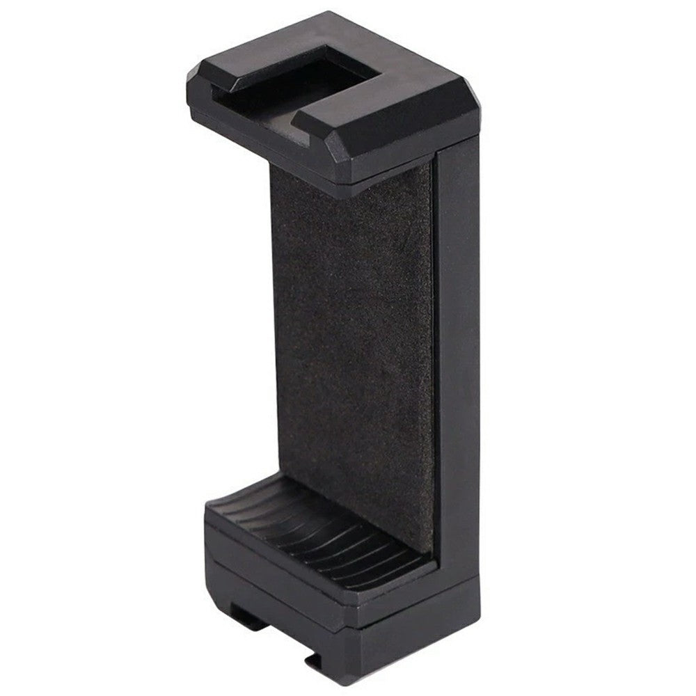 D010 Phone Clip Holder with Dual Hot Shoe Mount 1 / 4" Screw Thread for Live Streaming Tripod Stand