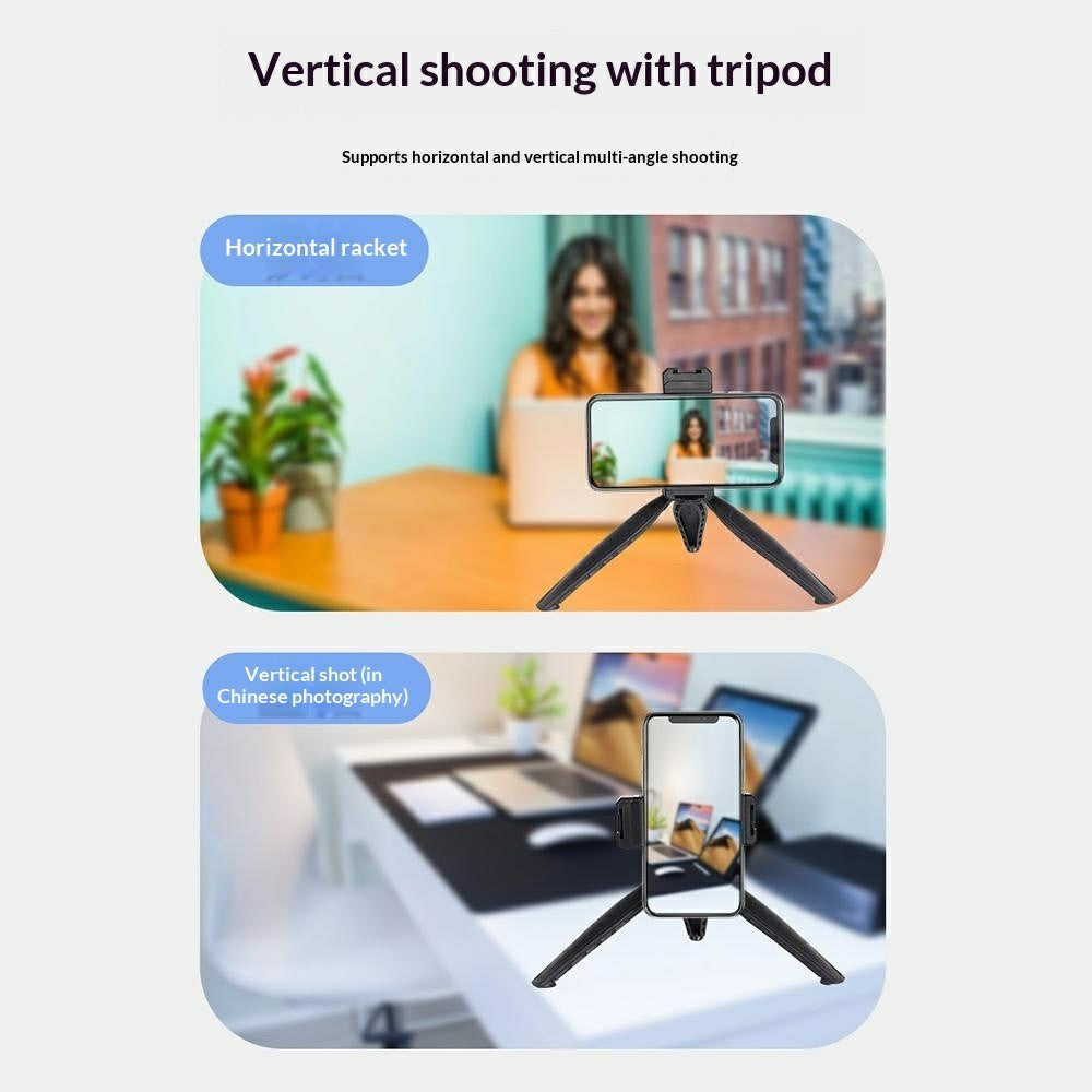 D010 Phone Clip Holder with Dual Hot Shoe Mount 1 / 4" Screw Thread for Live Streaming Tripod Stand