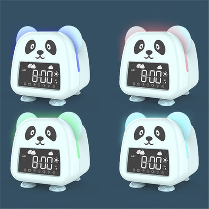JS2726E Cute Cartoon Panda Kids Digital Clock Children Sleep Training Alarm Clock with LED Night Light