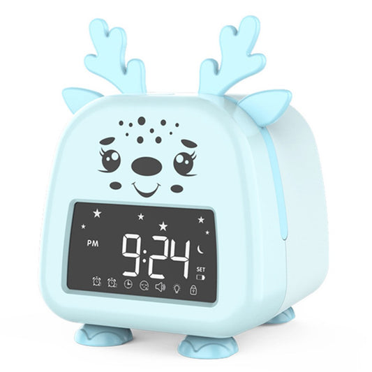 JS2726D Cute Cartoon Elk Kids Children Sleep Training Alarm Clock LED Night Light Digital Clock