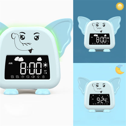 JS2726B Cute Elephant-shaped Alarm Clock Creative Electronic Clock Multifunction Sleep Training Snooze Tool