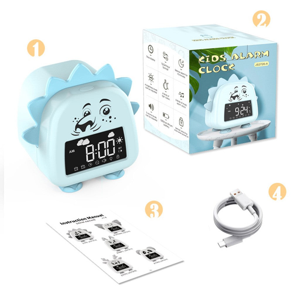 JS2726A Lion-shaped Children's Alarm Clock Multifunction Sleep Training Tool Creative Electronic Clock
