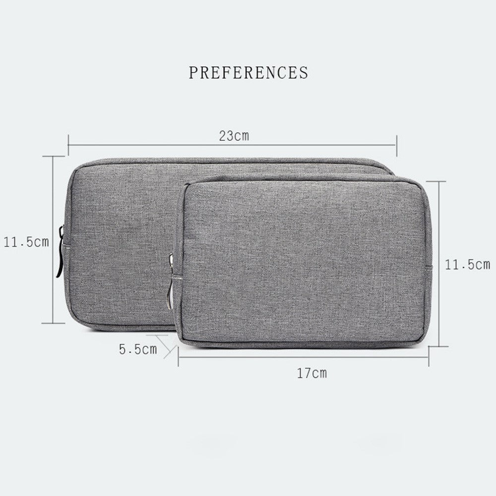ZZRS Digital Storage Bag Power Bank Data Cable Charger Electronics Accessories Portable Pouch (Size: S)
