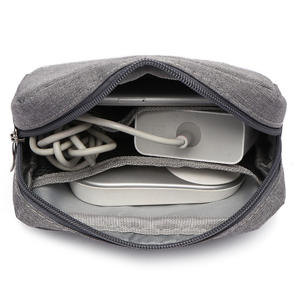 ZZRS Digital Storage Bag Power Bank Data Cable Charger Electronics Accessories Portable Pouch (Size: S)