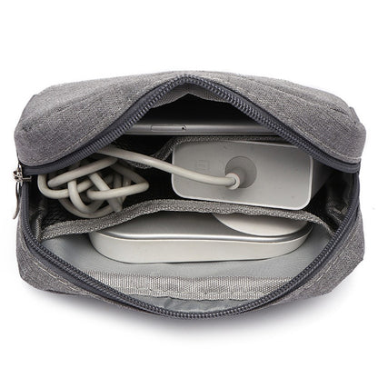 ZZRS Digital Storage Bag Power Bank Data Cable Charger Electronics Accessories Portable Pouch (Size: S)