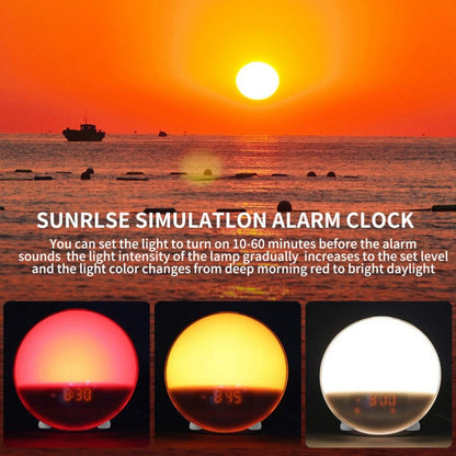 SH-123 Digital Wake-Up Light Sunrise / Sunset Simulation Alarm Clock with FM Radio Night Light Bluetooth-compatible Wireless Speaker