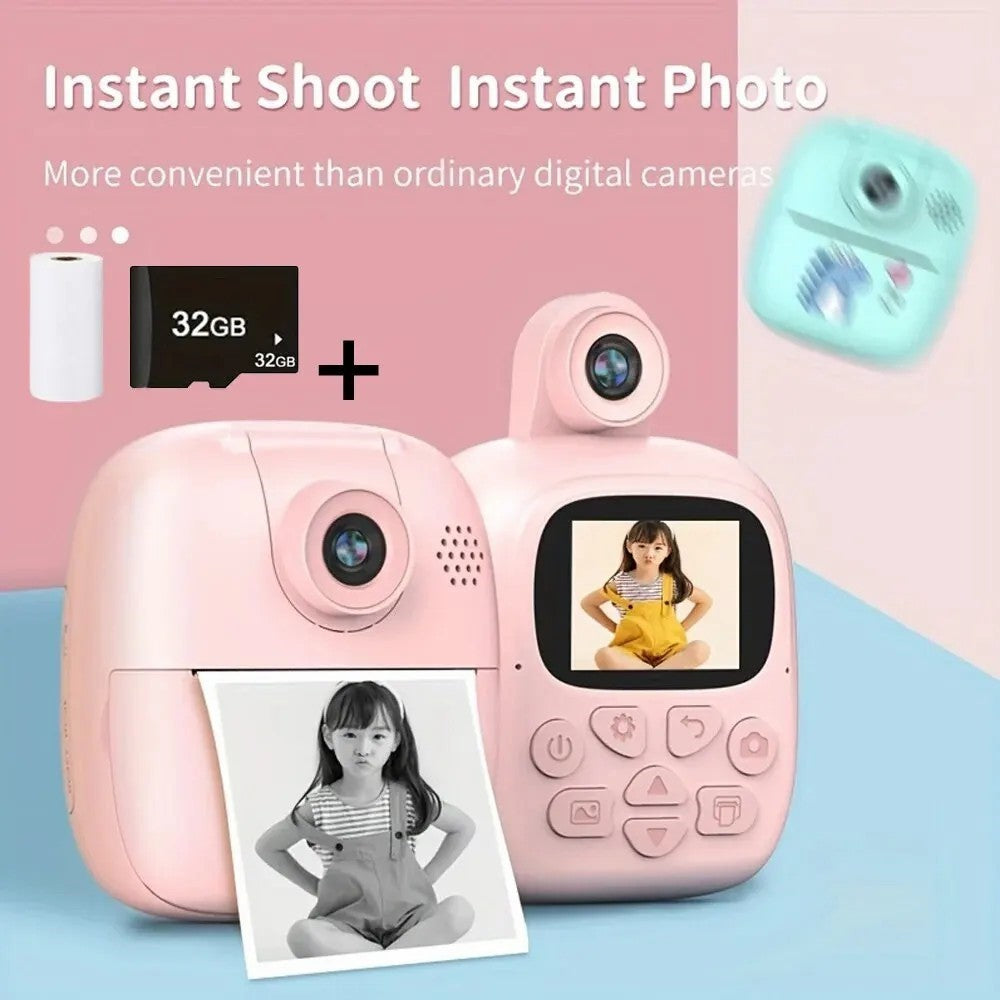 A19 Kids Instant Print Camera 24MP Zero Ink Kids Digital Camera Child Selfie Camera Toy