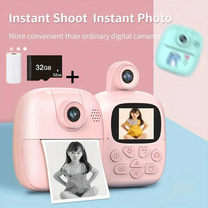 A19 Kids Instant Print Camera 24MP Zero Ink Kids Digital Camera Child Selfie Camera Toy