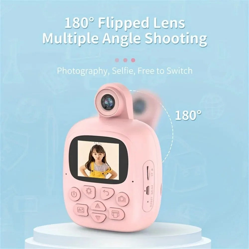 A19 Kids Instant Print Camera 24MP Zero Ink Kids Digital Camera Child Selfie Camera Toy
