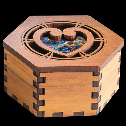 Heart with Paua Shell Gift Box Wakahuia