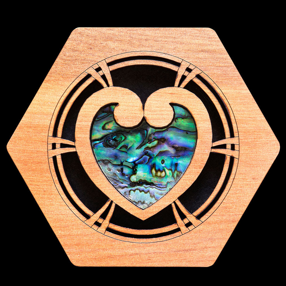 Heart with Paua Shell Gift Box Wakahuia