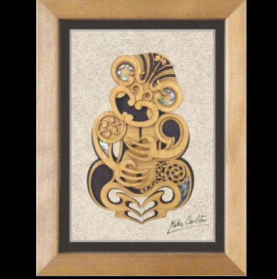 Framed 3D Wooden Tiki Wall Art