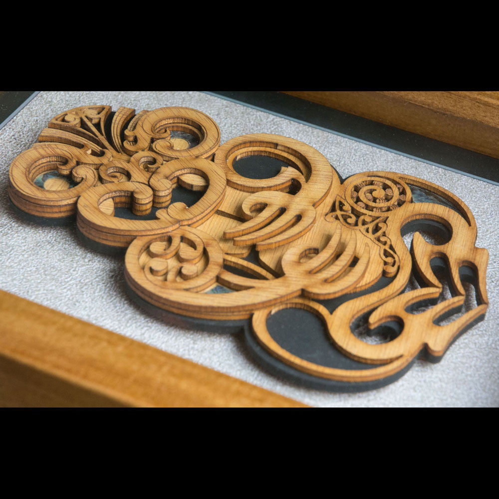 Framed 3D Wooden Tiki Wall Art