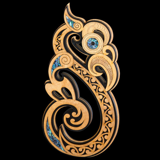 Large 3D Inlaid Manaia Koru Wall Hanging Wall Art