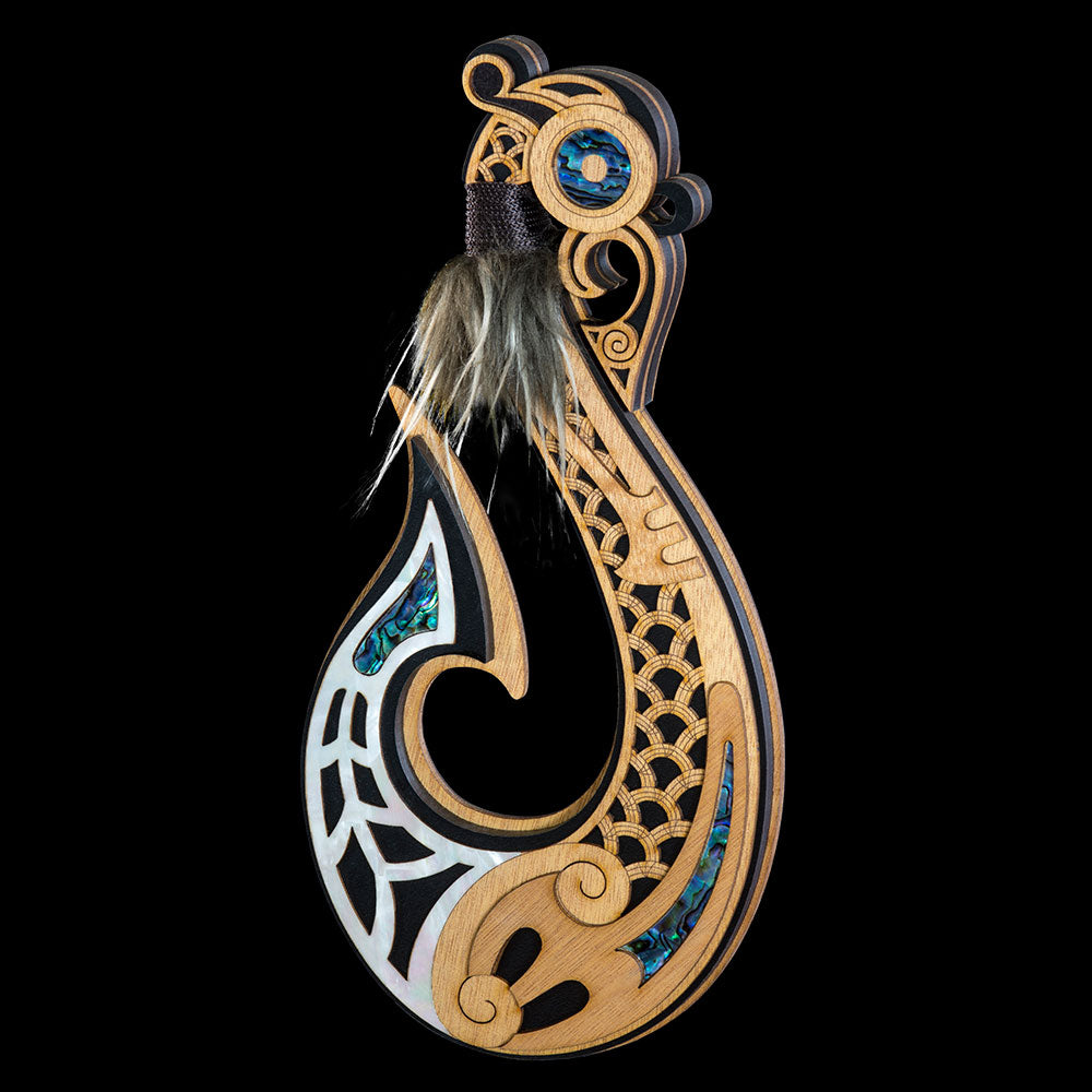 Large 3D Inlaid Manaia Matau Wall Hanging Wall Art