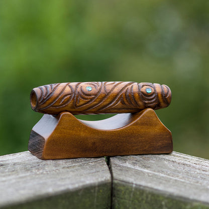 Koauau (Traditional Flute) hand crafted wooden instrument Sculpture