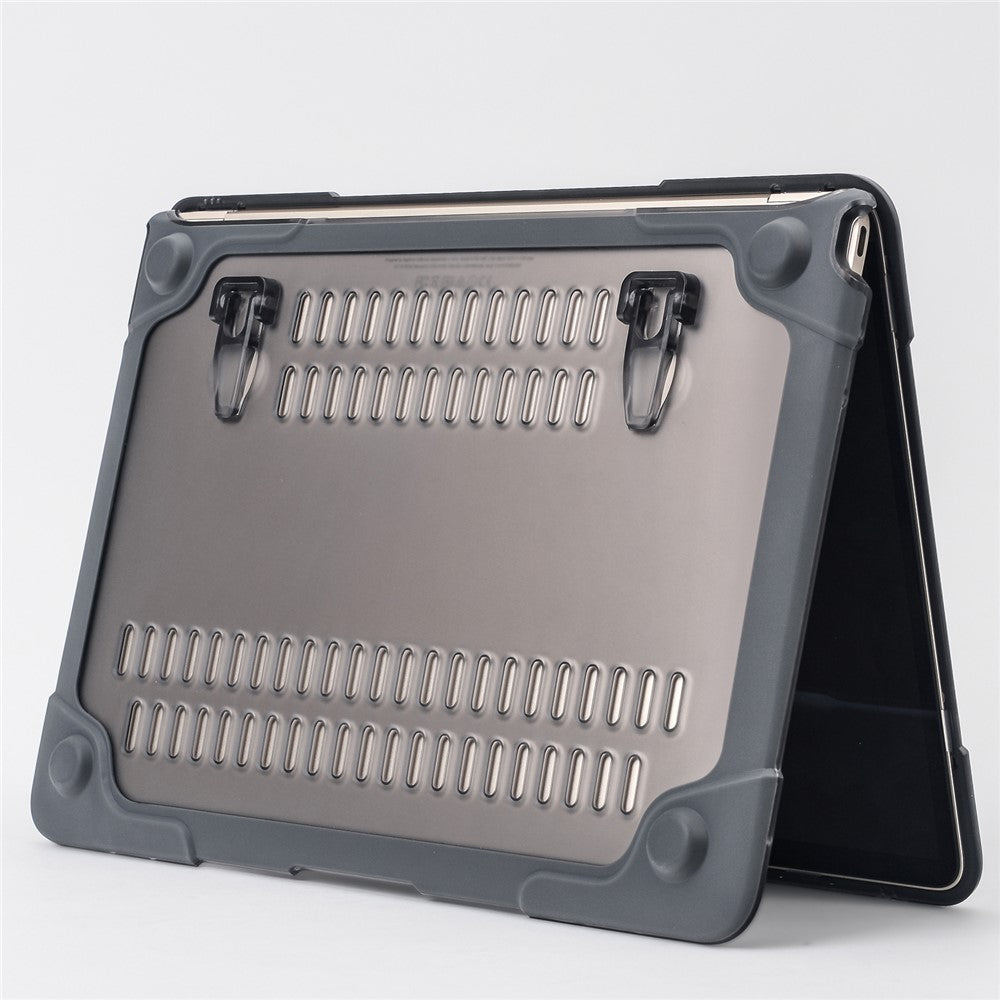Two-pieces Plastic + TPU Hybrid Case with Stand for MacBook 12-inch with Retina Display (2015)