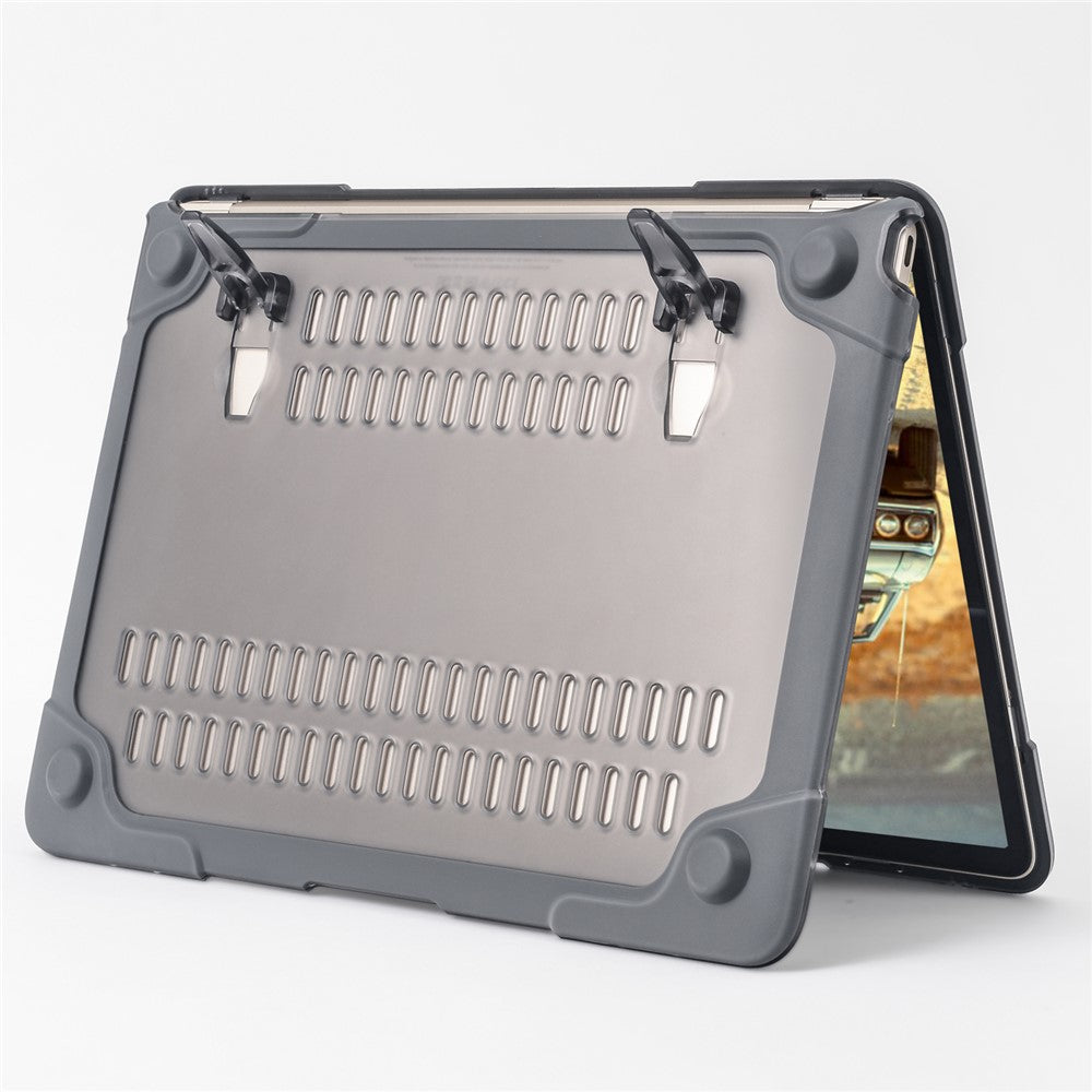 Two-pieces Plastic + TPU Hybrid Case with Stand for MacBook 12-inch with Retina Display (2015)