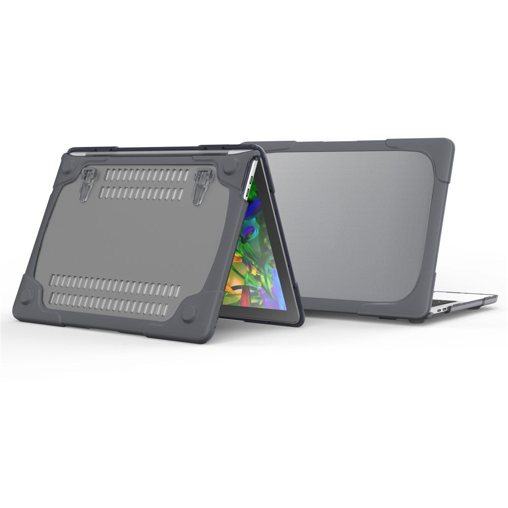 Two-piece Plastic + TPU Combo Case with Stand for MacBook Pro 13-inch (2016) with Touch Bar