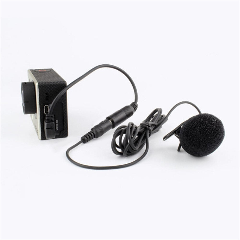 Mini USB Microphone with Clip + Mic Adapter for GoPro Hero 4/3+/3