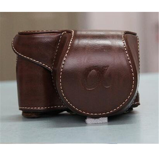 Crazy Horse Full Body Leather Protective Case Camera Accessory for Sony Alpha A6300/A6000