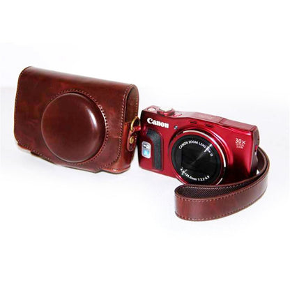 PU Leather Camera Protective Pouch + Shoulder Strap for Canon SX720/ SX700/ SX730/ SX740 HS