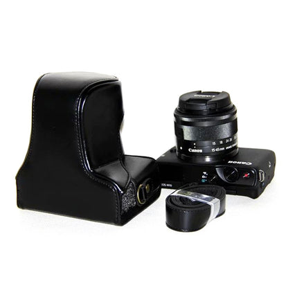 PU Leather Camera Cover + Strap for Canon EOSM/EOSM2/EOSM 10 with 15-45mm Lens